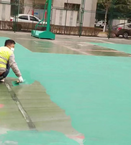 山西球场地面翻新